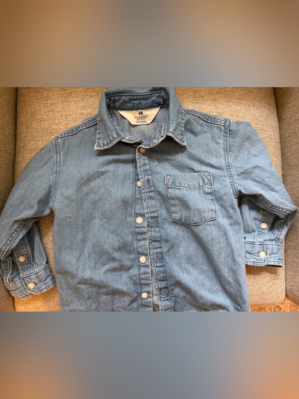H&M Light Wash Denim Button-Up Shirt